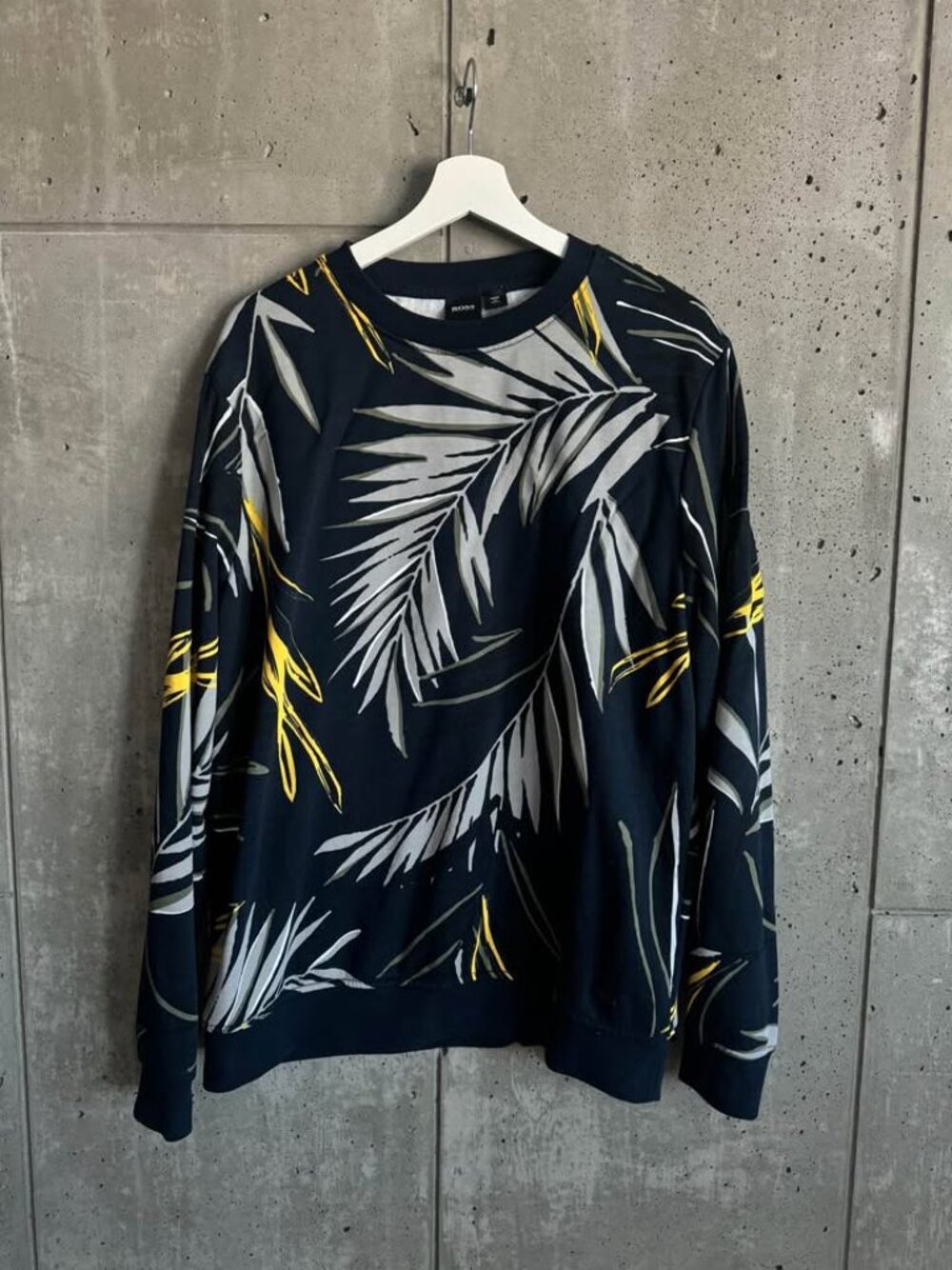Hugo Boss Weleaf Foliage Print Sweatshirt Blue Men’s XL